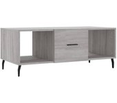 vidaXL Mesa de centro madera contrachapada 102x50x40 cm Blanco, Negro, Blanco brillante Mesita de Salón o Comedor o Auxiliar Mesa de Café Meuble Salón