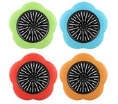 4 piezas de tapón de drenaje para fregadero de plástico con forma de flor, accesorios para cocina y baño
