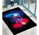 Alfombra moderna para dormitorio de gamer, 120 x 160 cm, diseño de controlador de grafiti 3D, alfombra para dormitorio infantil