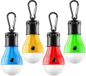 Lámpara De Tienda de campaña, 4 paquetes, Luces LED portátiles para Tienda de campaña, Gancho de clip, Luces de Emergencia Para huracananes, Luces LED para acampar, bombillas, linternas para acampar, equipo de Campamento