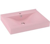 vidaXL Lavabo de Lujo Agujero de Grifo Cerámica 60x46 cm Tocador Color matte dark brown,  matte light blue,  matte cream y mas