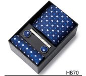 Mix Colors Holiday Gift 7.5 cm Tie Man  Pocket Squares Cufflink Set Necktie Box Man Wedding Accessories Fit Group