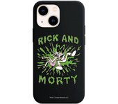 Funda original compatible con iPhone 13 Mini Negro con un diseño de Rick y Morty Logo Acid
