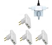 Pack 4/2/1 Ladrones Enchufe Multiple Plano 3 Tomas | Sello CE 250V Toma Tierra 16A