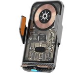 Accesoriosparamóviles Soporte para teléfono de coche transparente y estable con carga rápida de 15 W, giratorio 360°, compatible con teléfonos inteligentes