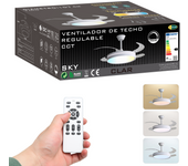 Ventilador de Techo con Luz LED Regulable y Mando – Motor Silencioso, Función Verano/Invierno, Ideal para Dormitorio o Salón