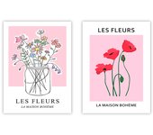 Set de 2 cuadros calidad premium con marco de madera - 30x40 cm o 50x70 cm - POSTER LAB