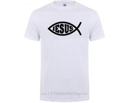 Jesus Fish Christ Printing T-Shirt For Man Woman Christian Jesus Faith Inspirational Fashion Brand T Shirts T-shirt Men Clothing