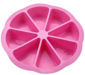 Moldes para hornear de silicona rosa, molde para bollos de 8 cavidades, molde para pasteles triangulares, molde reutilizable para magdalenas