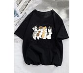 Funny Orange Cats Summer Women T-shirts Girl Animal Pet Love Style Short Sleeve Print Fashion Clothing Female Ladies Graphic Tee