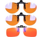 Red Lens Clip on Better Sleep Anti Blue Light ClipOn Orange Lens Clip on Night Vision Yellow Lens Clip on Cut Blue Light