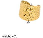 Encanto Anillos abiertos , accesorios de joyería minimalistas de acero inoxidable ajustables chapados en oro de 18 quilates para mujer