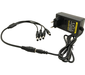 JIENUO Power Adapter DC 12V 2A EU Plug Supply 4 Split Power Cable For CCTV Camera DVR NVR IP Cam AHD Analog LED Light Strip