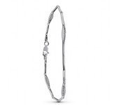 Inmaculada Romero - Pulsera Oro Blanco 18k Mujer Barras Lisas Combinadas Circonitas