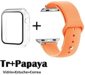 Glass+Case+Strap for Apple Watch Band 42mm 44mm 41mm 40mm 38mm 45mm 49mm Screen Protectors for Apple IWatch Series 8 7 6 SE 5 4