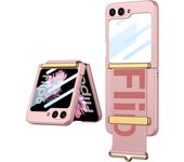 Luxury Wristband Case for Samsung Z Flip 6 3 4 5 Galaxy Z Flip6 Flip5 Flip4 Ultra Thin PC Shockproof Mat Cover Screen Protector