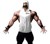 GYM Print Men Fitness Hooded Tanktop Gym Sleeveless Bodybuilding Tee Shirt Fashion Stringer Male Workout Hooded Vest Sportswear