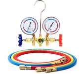 New Air Conditioning Pressure Gauge with Hose and Hook 3 Way AC Diagnostic Manifold Gauge Set for Freon For R12 R22 R404A R134a
