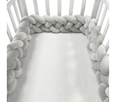 MOV-Funda De Protección Para Cuna 200CM Para Bebe Niño Decoración De Cuna Algodón Sólida Tres Piezas