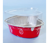 50Pcs 100ml Tin Foil Aluminum Foil Pudding  Cup With Lid Heart-shaped Disposable Mini Mousse Cupcake Containers Baking Mould
