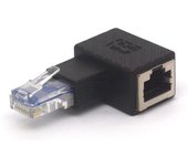 FGNS Adaptadores de Ethernet de 90 grados, ángulo  izquierdo, conector RJ45 macho a hembra,  apantallado,  conexión de red,  Adaptador de ángulo Recto Macho a Hembra  compatible con Cat5 Cat6 （Izquierda）