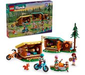 LEGO 42624 Friends Campamento de Aventura: Cabañas Confortables Juguete, juego en la naturaleza
