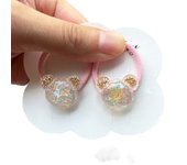 2PCS Lovely White Transparent Glitter Bunny Girls Elastic Hair Bands Hair Accessories Children Hair Ties Baby Headwear