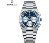 BINBOND Top Brand Luxury Watches for Man Quartz Sports Men Watch Waterproof Luminous Stainless Steel Chronograph Men Clock