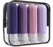 90ml/Set Silicone Travel Cosmetics Bottles Empty Squeeze Containers Leakproof Refillable Bottle For Shampoo Conditioner Lotion