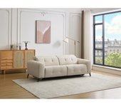 Vente-unique - Sofá de 3 plazas reclinable eléctrico de tela beige CLODI