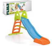 FEBER - Super Mega Slide, Tobogán de colores luminosos rampa curva y conexión de agua, resistente y seguro, con pasamanos y escaleras antideslizantes, pequeños desde 3 años, FAMOSA (800009594)