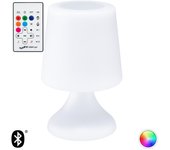 Ledkia Lámpara de Mesa Exterior LED RGBW Portátil con Altavoz Bluetooth y Batería USB Recargable Uyoga Blanco