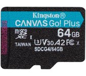 Kingston Technology 64GB microSDXC Canvas Go Plus Gen4 200R A2 U3 Paquete individual sin ADP