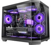Mars Gaming MC-3TCOREM, Caja Gaming Custom Micro-ATX, Triple Ventana Cristal Templado, Diseño Cámara Dual Lateral, Soporte Refrigeración Líquida 360mm, Gestión Cableado, PC Minitorre, USB-C, Caja PC ATX Negra o Blanca