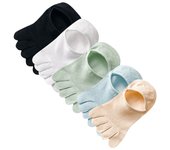 5 Pairs Summer Mesh Toe Socks Women Low Cut Toe Socks with Separate Fingers No-show Slipper Invisible Socks Five Finger