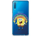 Funda original compatible con Samsung Galaxy A7 2018 - Bob Esponja Arcoiris