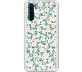 Funda compatible con Oppo A91 - Reno 3 - Patron flores con fondo verde