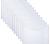 10 PCS Plastic Folders for Document, A4 Size Plastic Envelopes with Snap Closure, Clear File Folders Bags for School Office