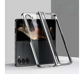 Luxury Electroplated Frame HD Transparent Phone Case for Samsung Galaxy Z Fold 6 5 4 3 5G PC Shockproof Hinge Protective Cover
