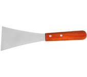 Espátula de acero inoxidable, espátula de metal, espátula giratoria para sartén de hierro fundido, espátula para parrilla de barbacoa con mango de madera, pala de limpieza pequeña.7.5CM*24.5CM
