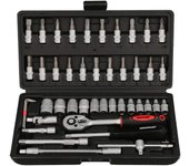 Juego de Llaves de Vaso y Puntas 1/4" 46 Pzs. | Cromo Vanadio | Kit Carraca