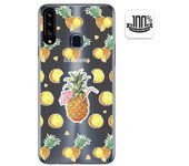 Tumundosmartphone Funda Gel Transparente para Samsung Galaxy A20s diseño Piña Dibujos