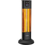 Tectake - Calefactor eléctrico por infrarrojos SOLARIS TERRA 1500 W con pantalla LED, Temporizador, 3 niveles de potencia, Control remoto, Aluminio inoxidable, Calefactor de bajo consumo, Terraza exterior, Potente calefactor