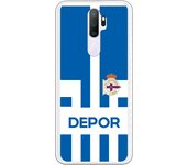 Funda original compatible con Oppo A9 2020 - A5 2020 - RC Deportivo camiseta rayas blanquiazul