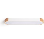 Ledkia Plafón LED 18W Madera y Metal 140x650 mm CCT Seleccionable Dari Lang Blanco