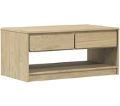 vidaXL Mesa de centro SAUDA madera maciza pino color roble 99x55x45 cm Mesita de Salón o Comedor o Auxiliar Mesa de Café Meuble Salón