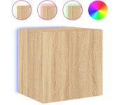 vidaXL Mueble de TV de pared con luces LED 40,5x35x40 cm, Mueble de Salon, Mueble TV, Mueble TV salon, Mesa de TV, Mueble tele