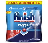 Finish - Finish Powerball Power  All in 1, Pastillas para el lavavajillas Regular, 63 pastillas