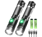High Power T6 Led Flashlights Zoomable Camping Torch With Pen Clip Waterproof 4 Lighting Modes Multi Function USB Charger