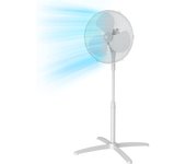 MIDEA Ventilador de Pie de 3 Velocidades - Ventilador Silencioso con Oscilación 90º y Altura Ajustable - Ventiladores de Pie con Flujo de Aire Potente 40m3/min, Ligero y Fácil transporte - 1 unidad